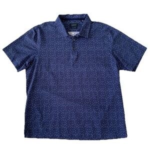 Bugatchi OhhhCotton Confetti Print Polo Men'sXL Blue Performance Golf Stretch